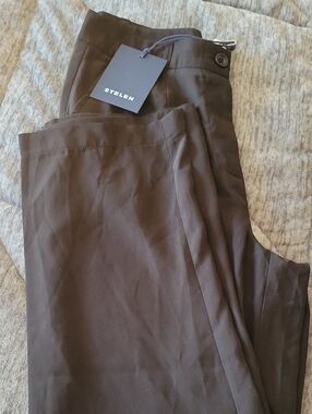 NWT Stelen Katja Straight Leg Black Trousers Size Medium